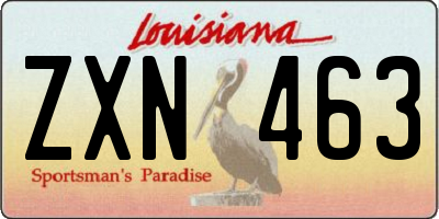 LA license plate ZXN463