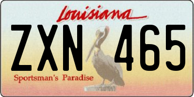 LA license plate ZXN465