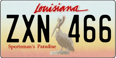 LA license plate ZXN466