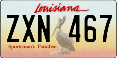 LA license plate ZXN467