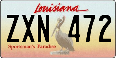 LA license plate ZXN472