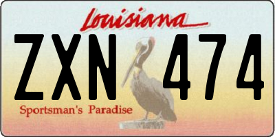 LA license plate ZXN474