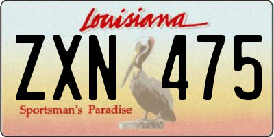 LA license plate ZXN475