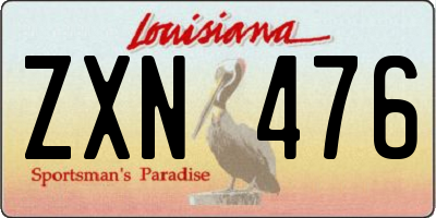 LA license plate ZXN476