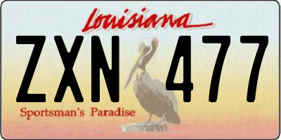 LA license plate ZXN477