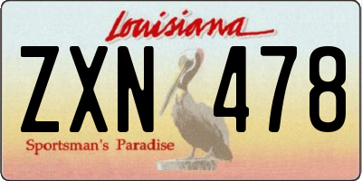 LA license plate ZXN478