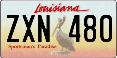 LA license plate ZXN480