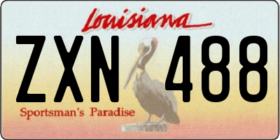 LA license plate ZXN488