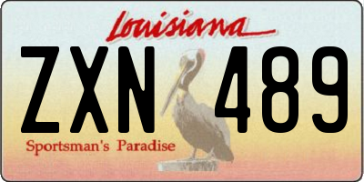 LA license plate ZXN489