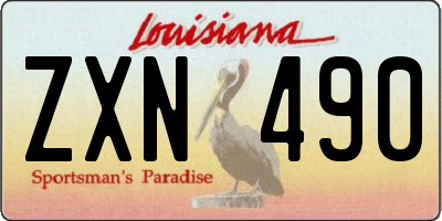 LA license plate ZXN490