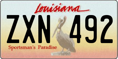 LA license plate ZXN492