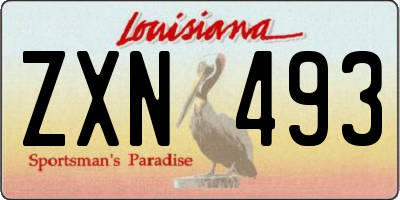 LA license plate ZXN493