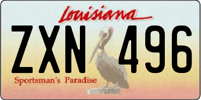 LA license plate ZXN496