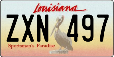 LA license plate ZXN497