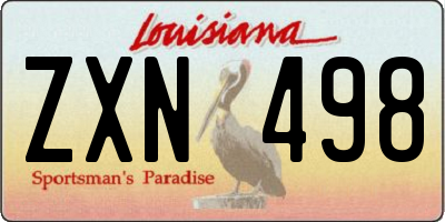 LA license plate ZXN498