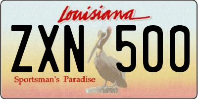 LA license plate ZXN500