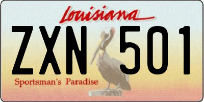 LA license plate ZXN501