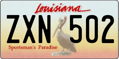 LA license plate ZXN502