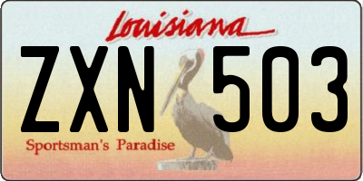 LA license plate ZXN503