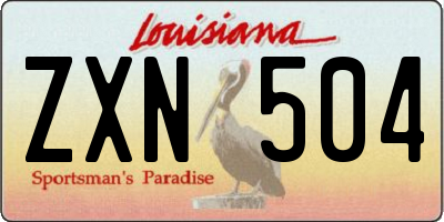 LA license plate ZXN504