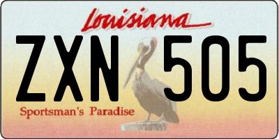 LA license plate ZXN505