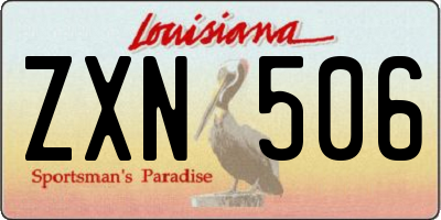 LA license plate ZXN506