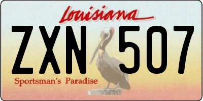 LA license plate ZXN507