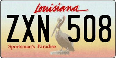 LA license plate ZXN508