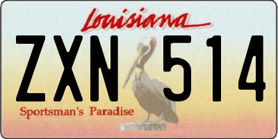 LA license plate ZXN514