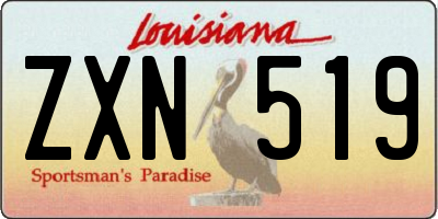 LA license plate ZXN519