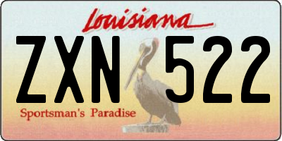 LA license plate ZXN522