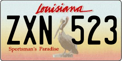 LA license plate ZXN523