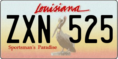 LA license plate ZXN525