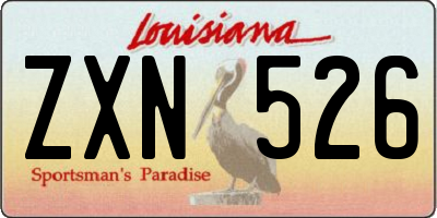 LA license plate ZXN526