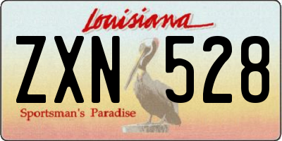 LA license plate ZXN528