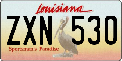 LA license plate ZXN530