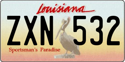 LA license plate ZXN532