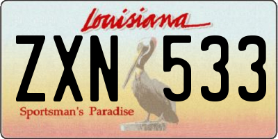 LA license plate ZXN533