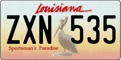 LA license plate ZXN535