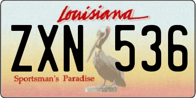 LA license plate ZXN536