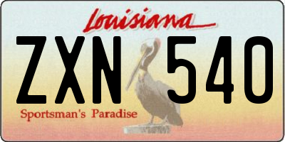 LA license plate ZXN540