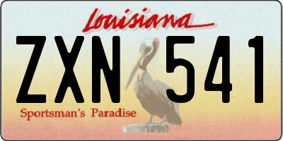LA license plate ZXN541