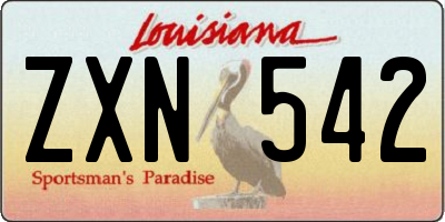 LA license plate ZXN542