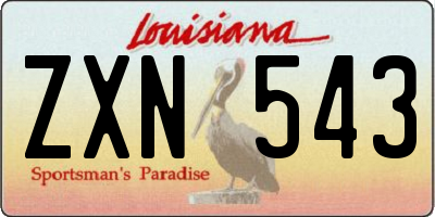 LA license plate ZXN543