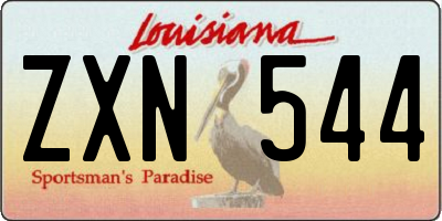 LA license plate ZXN544