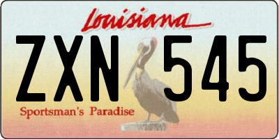 LA license plate ZXN545