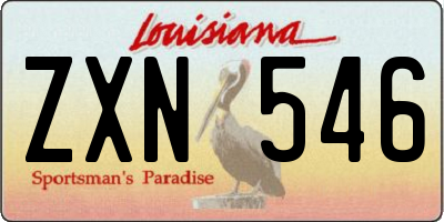 LA license plate ZXN546
