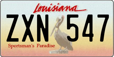 LA license plate ZXN547