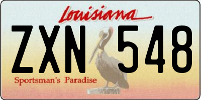 LA license plate ZXN548