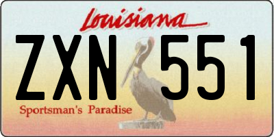 LA license plate ZXN551